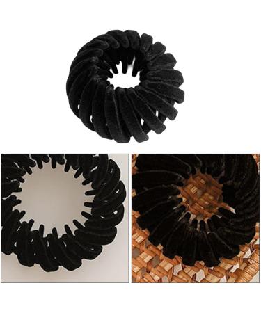 Hair Ring Bun - Sorcery Hair Clamp Avian roosts Styled Clips | Non-Skid Design Mobile roosts Plate Hairpin Expandable Ponytail Holder Hair Ornaments for Ladies Females 5.5 Inches Black - Buy Online on SooperMarket.com