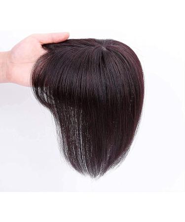 Hair Extensions Human Hair for Women with Thinning Hair Topper Clip in Hairpiece with Bangs 12x12cm Silk Straight Top 20cm Dark Brown Liummrcy  - Buy Online on SooperMarket.com