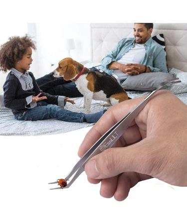 EasyULT 2 in 1 Tick Remover Stainless Steel Professional Tick Removal Tool Safe Tick Remover for Pet Humans Dogs Cats 1 silver - Buy Online on SooperMarket.com