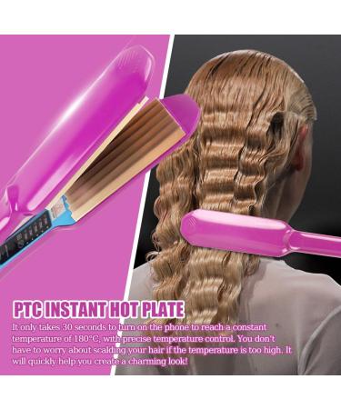 Naveso Crepe Iron for Hair | Adjustable Temperature Hair Crimper for Volume & Fluffy Hairstyles | 5 Heat Settings & Ceramic Plates - Buy Online on SooperMarket.com