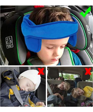 Adjustable Cotton Child Car Head Support & Neck Protector - Blue | Seat Headrest for Baby, Kids, Toddlers - Buy Online on SooperMarket.com