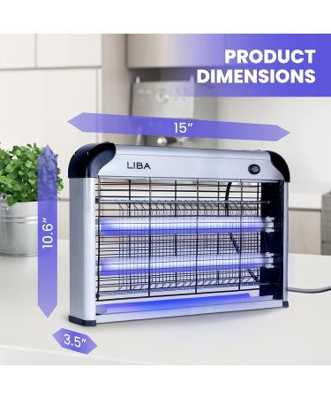 LiBa Electric Bug Zapper Indoor Insect Killer - Powerful 2800V Grid - Includes 2 Extra Replacement Bulbs - Fly and Mosquito Repellent - Easy-to-Clean with Washable Tray - Buy Online on SooperMarket.com