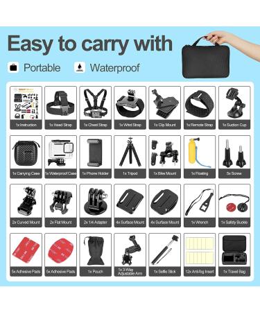 EMART 61-in-1 GoPro Hero 9/10/11 Accessories Kit with Waterproof Case - Adventure Bundle - Buy Online on SooperMarket.com