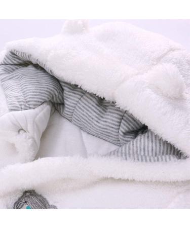 Baby Winter Snowsuit Romper | Hooded Toddler Outerwear Set | Thick & Warm | White | 0-3 Months - Buy Online on SooperMarket.com