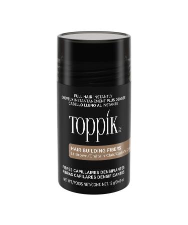 Toppik Hair Building Fibers 12g Fill In Fine or Thinning Hair Instantly Thicker Fuller Looking Hair 9 Shades for Men & Women Light Brown