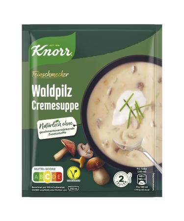 Knorr gourmet soup forest mushroom cream soup delicious mushroom soup without taste -enhancing additives and without dyes 16x 2 plate forest mushroom 48 g (16 pack)
