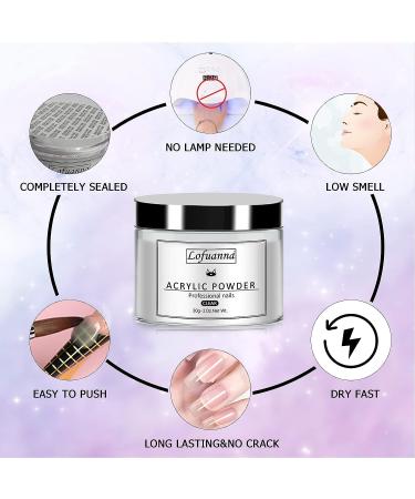 lofuanna Acrylic Nail Art Kit - Clear Powder, Liquid Monomer, Nail Extension Tools Set - Buy Online on SooperMarket.com