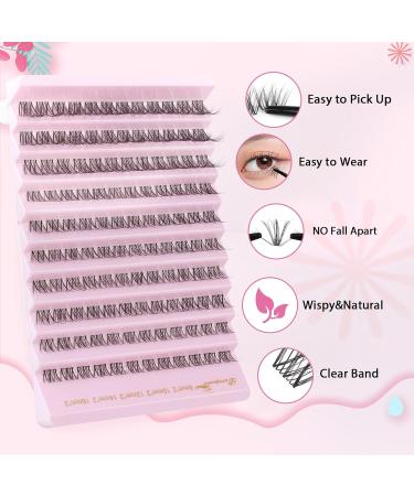 Parriparri Cluster Lashes 120Pcs Individual Lash Extensions 8-16MM | Natural Wispy Fluffy DIY Lash Clusters | False Eyelashes Extension with Clear Band - W61 - Buy Online on SooperMarket.com