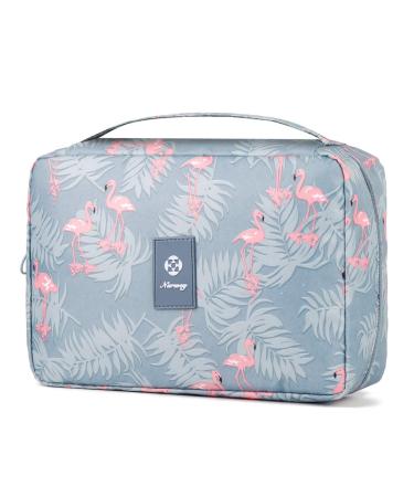 Hanging Travel Toiletry Bag Cosmetic Make up Organizer for Women and Girls Waterproof (A-Flamingo)