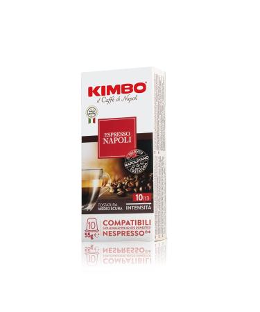 Kimbo Napoli Coffee Capsules - Compatible with Nespresso - 100 Capsules (10 Packs of 10) - Premium Italian Coffee for a Perfect Brew - Buy Online on SooperMarket.com
