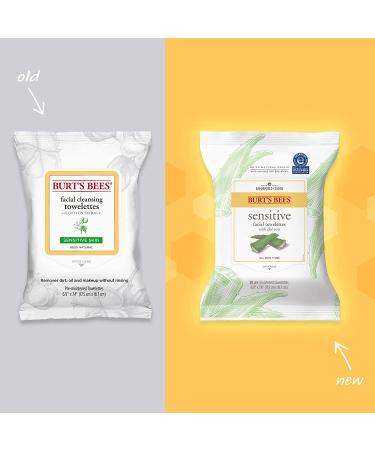 Burt's Bees Sensitive Facial Towelettes with Aloe Vera - 30 Pre-Moistened Wipes for Gentle Cleansing - Buy Online on SooperMarket.com