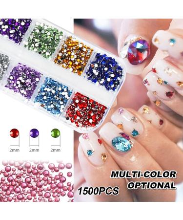 1500 PCS Flat Back Crystal Rhinestones Set with Tweezers and Picker Pen - Professional Nail Art Gems for Salon & Craft Decoration - Buy Online on SooperMarket.com