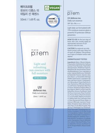 MAKEPREM UVA UVB Defense Me Daily Sun Essence SPF 50+ PA++++ - 1.69 Fl Oz | Vegan Makeup Sunscreen Gel for Broad UV Protection - Buy Online on SooperMarket.com