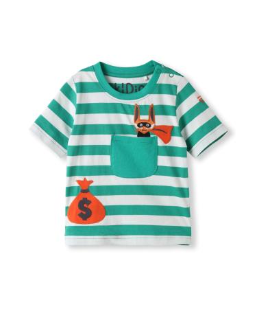kIDio Organic Cotton - Baby Infant Toddler T-Shirt Applique - Boy Girl Summer Short Sleeve Tee (0-4 Years) 6-12 Months Green