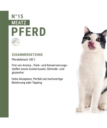 Catz Finefood MEATZ CATTIONS Horse N 15 - 100% Horse Meat Cat Snack Grain-Free Sugar-Free Ideal for Allergies (45g) - International Shipping Available - Buy Online on SooperMarket.com