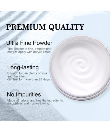 Saviland White Acrylic Powder - 150g/5.29OZ | Professional Nail Art | Large Capacity for Acrylic Nails | 3D Flowers & Nail Extension - Buy Online on SooperMarket.com