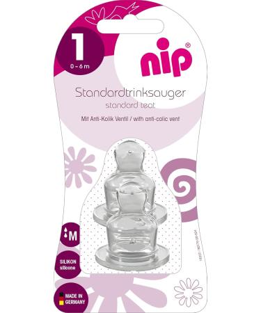Nip Standard Teat Anatomical Silicone for 0-6 Months - Size M - Milk 2-Pack | International Shipping - Buy Online on SooperMarket.com