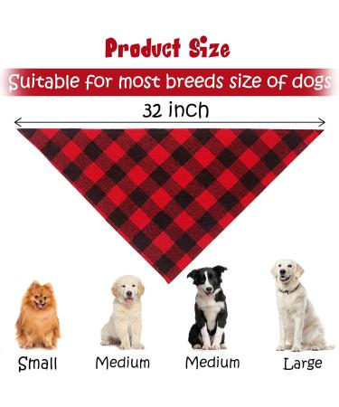 GOYOSWA 2 Pack Christmas Dog Bandanas for Large Dogs Buffalo Plaid Dog Bandana Triangle Scarf Christmas Dog Cosumes for Small Medium Large Extra Large Dogs (Red Plaid Large) Red Plaid Large - Buy Online on SooperMarket.com