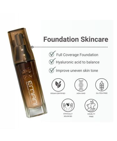 Emani HydraWear PLUS Foundation with Niacinamide 2% Hyaluronic Acid | Full HD Coverage, Acne Safe, Firming and Anti-Aging | Natural Beige (Light) - Buy Online on SooperMarket.com