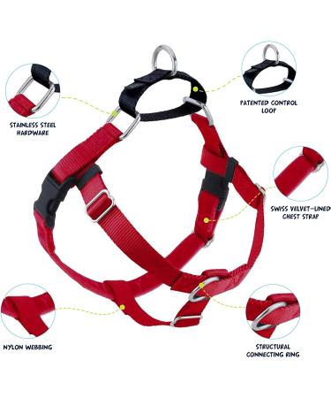 2 Hounds Design Freedom No-Pull Dog Harness for Easy Walking | Adjustable & Gentle Control | Made in USA | Red | Large (Chest 28-32) - Buy Online on SooperMarket.com