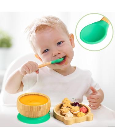 Suction Bowl Set for Babies & Toddlers | Bamboo Wood Feeding Bowl with Lid & Spoon | Stay Put Tableware for Easy Cleaning | Ideal for Weaning Journey - Buy Online on SooperMarket.com