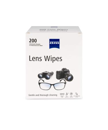 Zeiss Pre-Moistened Lens Cleaning Wipes - Cleans Bacteria Germs and without Streaks for Eyeglasses and Sunglasses - (200 Count)