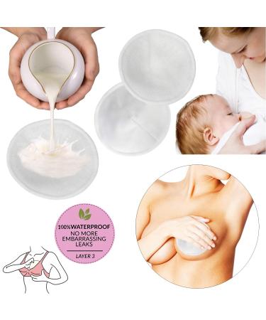 12pcs Bamboo Nursing Breast Pads w/ Laundry Bag - Contoured Leak-Proof Breastfeeding Nipple Pad for Maternity, Reusable Nipple Covers for Breastfeeding - Pastel Touch, 4.5 inch - Buy Online on SooperMarket.com