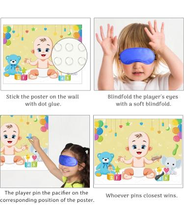 Morcheiong Pin the Pacifier Baby Game - 48 Pacifiers for Baby Shower Party Favors & Decorations - Fun Entertainment for New Parents - Buy Online on SooperMarket.com