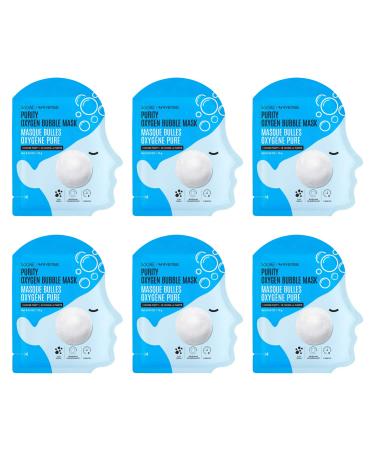 Soo'AE Purity Oxygen Bubble Mask 6 Count Deep Cleansing and Purifying Bubble Facial Mask
