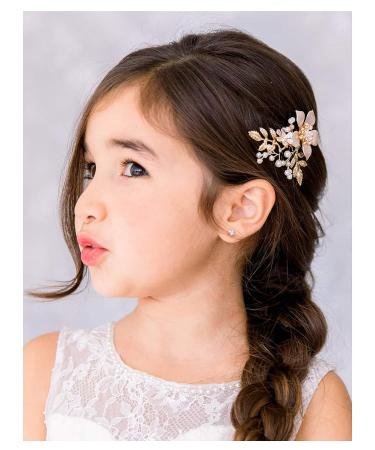 SWEETV Gold Flower Girl Headpiece - Princess Wedding Hair Comb for Birthday Party, Photography, Communion - Buy Online on SooperMarket.com