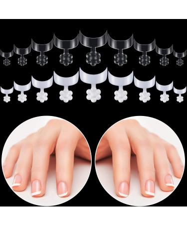1000 Pieces Short French Style Nails Tips False Acrylic Half Cover Nail Tips Nail Extension Tool for DIY Nail Salons Art  Transparent and White