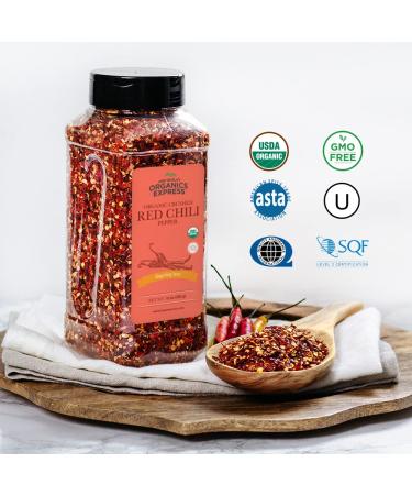 HQOExpress Organic Red Chili Pepper Crushed USDA Certified Organic Chili Flakes -Hot and Spicy  - Buy Online on SooperMarket.com