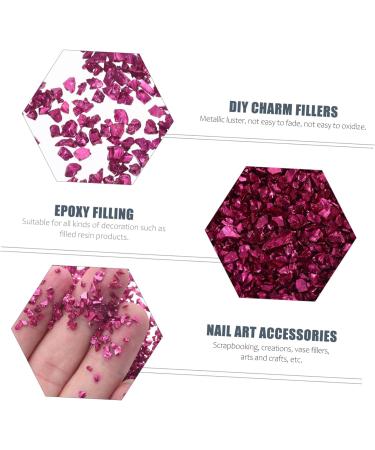 WOONEKY Nail Gems 1 Glass Chip DIY Nail Art Crushed Glass DIY Epoxy Fillers Flower Bulk Shiny Nail Stickers Nails Rhinestones Colored Glass in Bulk Colorful Vase Manicure Nail Stone 0.5X0.3cm Rosy - Buy Online on SooperMarket.com