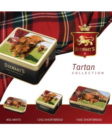 Stewart's - Highland Cow Shortbread Gifting Tin (125g) - Traditionally Made Luxury Scottish Shortbread Delicious Melt-In-Mouth Biscuits Ideal Grab Sized Treat to Share 40 Years Heritage 125g Highland Cow Tin - Shortbread - Buy Online on SooperMarket.com