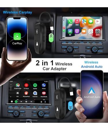 2024 Style Wireless Carplay/Android Auto Adapter | OEM Wired Conversion | USB A/C Compatible | Plug & Play Setup - Buy Online on SooperMarket.com