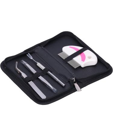 GFRGFH 4pcs Stainless Steel Lice Treatment Tools Set | Easy-to-Use Fork Clip & Tweezers Comb for Effective Lice Removal - Buy Online on SooperMarket.com