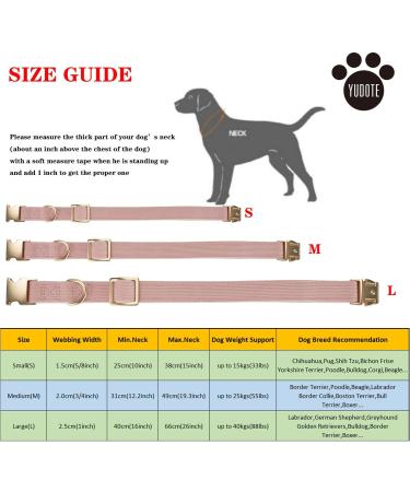 Yudote Ultra-Like Dog Collar for Small Dogs - Natural Cotton Cord Dusty Pink Sensitive Skin - 1 Pack - Buy Online on SooperMarket.com