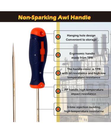 WEDO Non-Sparking Awl - Sewing, Scratch, Leather Punch Tool - DIN Standard Certified - Beryllium Copper - 3mm Diameter - 4 Blade Length - 1pc - Buy Online on SooperMarket.com