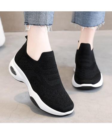 Rytejfes Women's White Waterproof Wedge Heel Sneakers | Stylish Lace-Up & Slip-On Options in Blue & Black (Size 38 EU) - Buy Online on SooperMarket.com