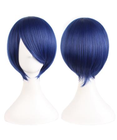 MapofBeauty 12 Short Straight Cosplay Wig (Mixed Blue) - Ideal for Parties and Costumes - Buy Online on SooperMarket.com
