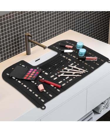 Foldable Sink Cover | Silicone Makeup Brush Cleaning Mat | Compact & Rollable Bathroom Sink Protector - Buy Online on SooperMarket.com