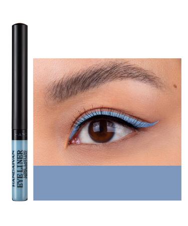 DekRion Liquid Eyeliner  Matte Colored Eyeliners  Gray-Blue Eyeliner  White Black Red Brown Green Purple Waterproof High-pigmented Colorful Eyeliners Eye Makeup (15Gray-Blue)