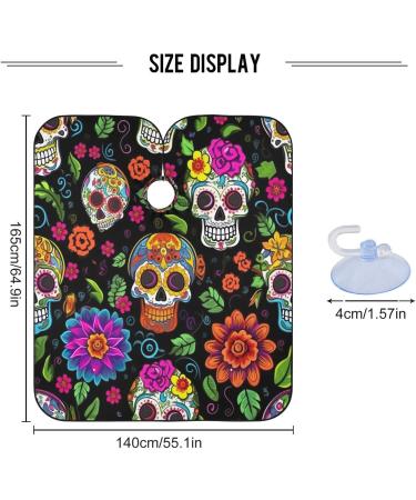 Kigai Skull Flowers Barber Cape | Professional Waterproof Hair Cutting Cape for Men & Women | Adjustable Snap Closure Hairdressing Cape - Buy Online on SooperMarket.com