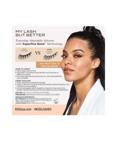 KISS My Lash But Better - 10mm False Eyelashes Contact Lens Friendly Reusable Strip Lashes Easy to Apply 1 Pair - Shop Now for International Shipping - Buy Online on SooperMarket.com