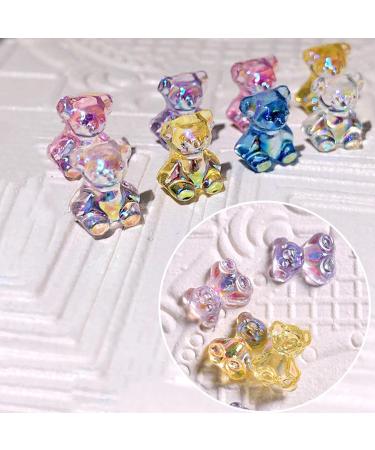 Sanwood 3D Bear Nail Art Sequin Charm - Yellow Crystal Resin Decor for DIY Jewelry Nail Manicure & Mobile Phone Crafts - Buy Online on SooperMarket.com