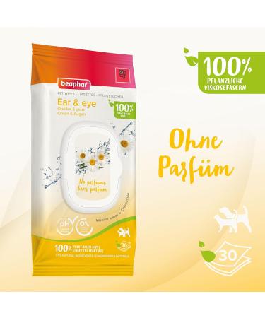 Beaphar Ear & Eye Wipes for Dogs & Cats - 30 Pieces | Gentle Cleaning Solution for Pets - Shop Now! - Buy Online on SooperMarket.com