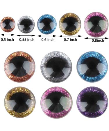 120pcs Glitter Plastic Safety Eyes - 6 Colors, 12mm-20mm Round Eyes for Dolls, Teddy Bears, Toys - DIY Crafts - Buy Online on SooperMarket.com