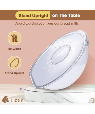 Lictin Breast Shells 2PCS Milk Collector Set | Silicone Nursing Cups for Breastfeeding | Includes 20 Breast Milk Storage Bags | Reusable and Leakproof - Buy Online on SooperMarket.com
