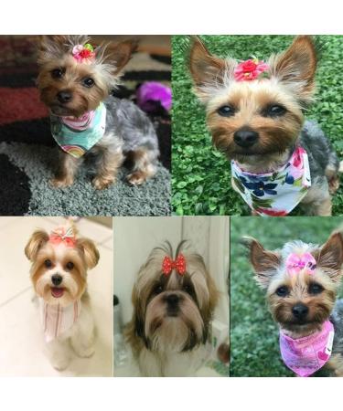 Yagopet 50pcs/Pack Cute New Dog Hair Bows Pairs Rhinestone Pearls Flowers Topknot Mix Styles Dog Bows Pet Grooming Products Mix Colors Pet Hair Bows Topknot Rubber Bands - Buy Online on SooperMarket.com