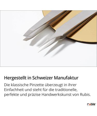 Rubis Slanted Non-Slip Eyebrow Tweezers - Stainless Steel Cosmetic Tool - International Shipping Available - Buy Online on SooperMarket.com